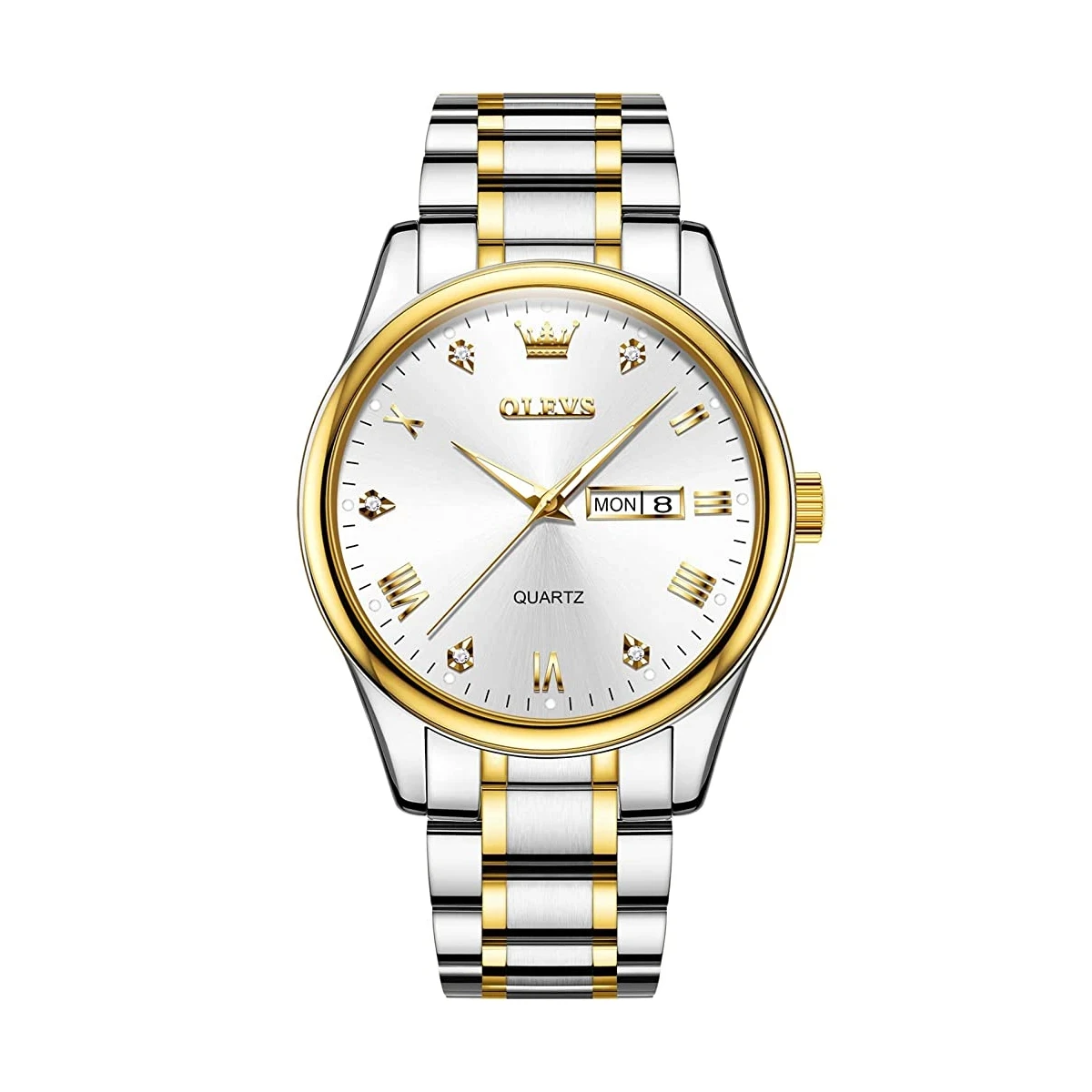 OLEVS 5563 premium quality waterproof Watch for men- Silver & Golden